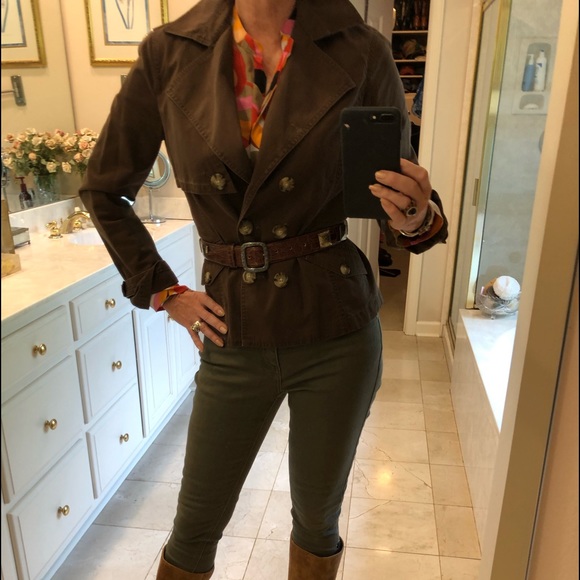 Apt. 9 brown denim jacket, double breasted, Women’s size medium - Picture 5 of 8